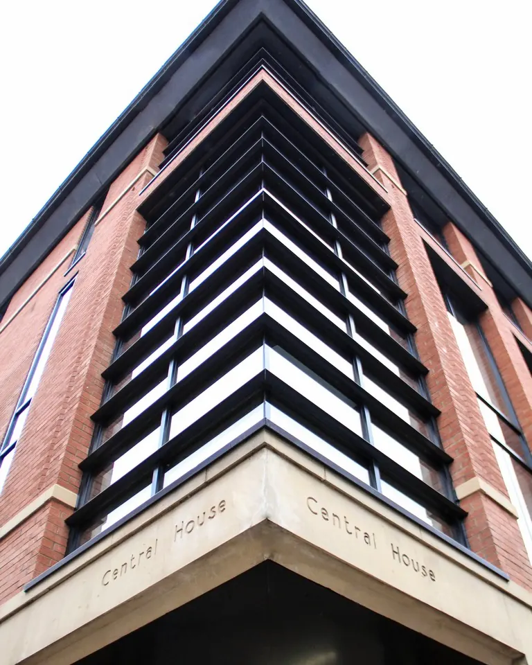The corner of Central House, Leeds, after refurbishment